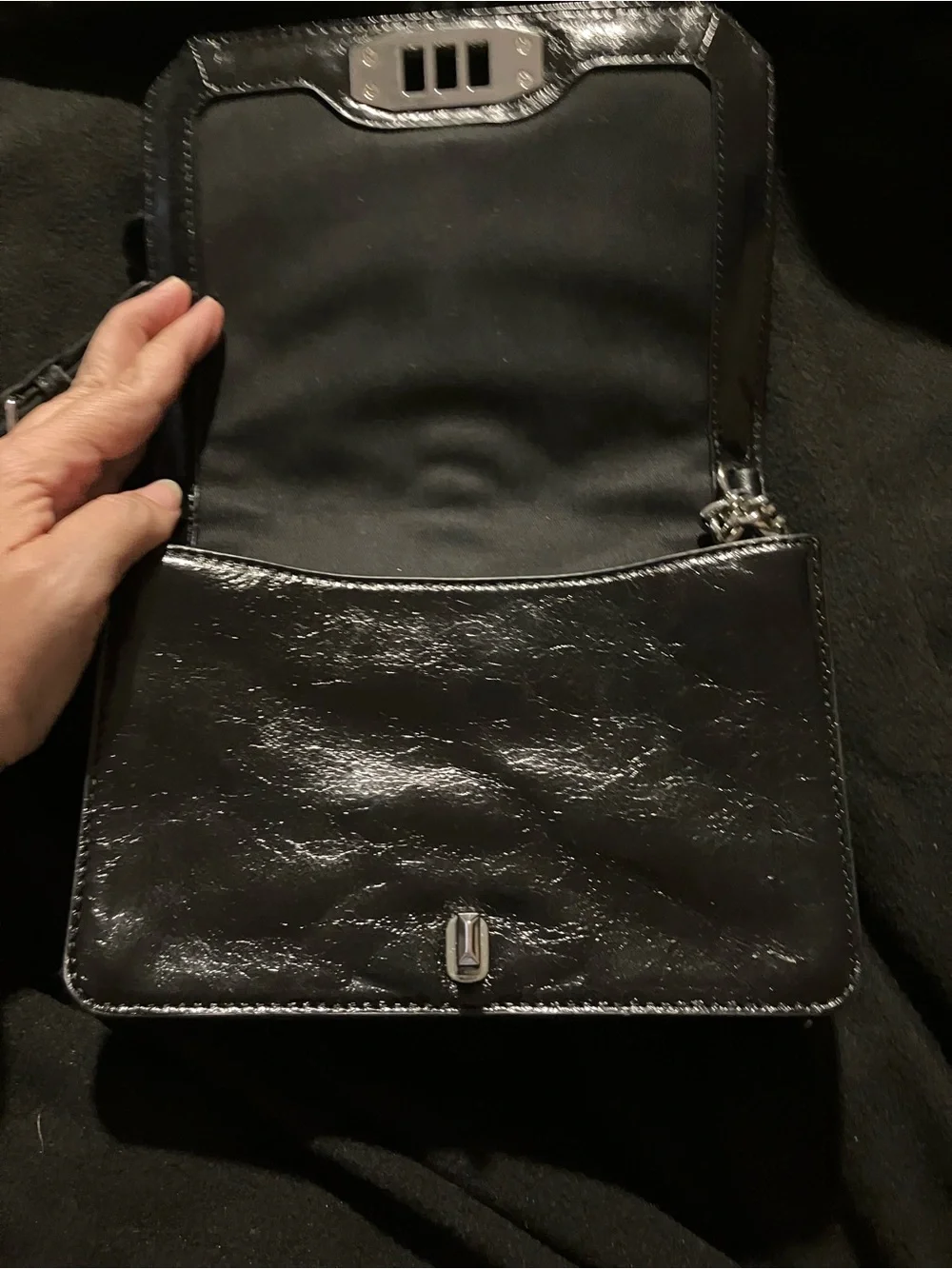 Rebecca Minkoff Black Quilted Leather Studded Love Crossbody Bag